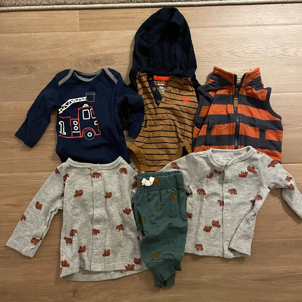 0-3 month (0-3M) Lot of Carter's Baby Boy Fall Clothes